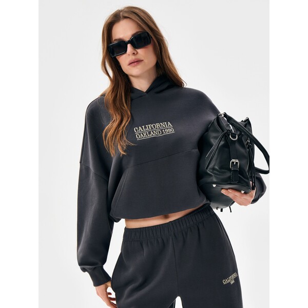 Sinsay Bluza hoodie z haftowanym napisem 012GZ-90X