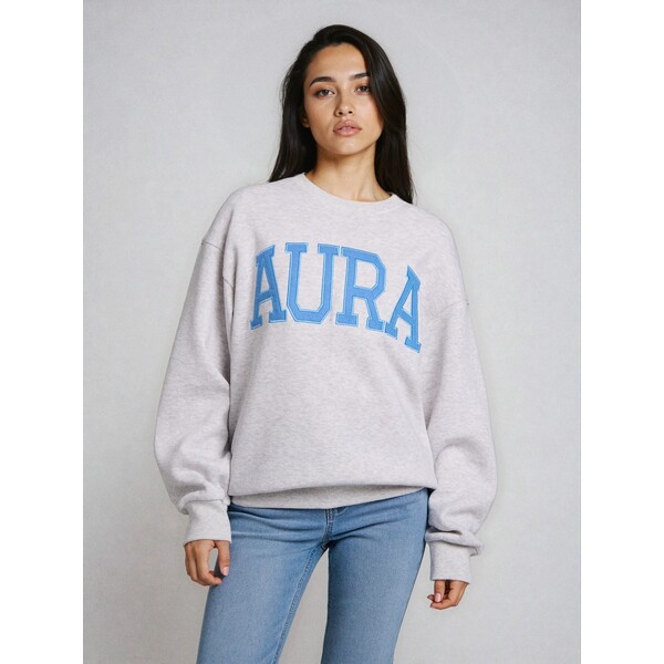 Sinsay Bluza crewneck z nadrukiem 035GZ-ML9
