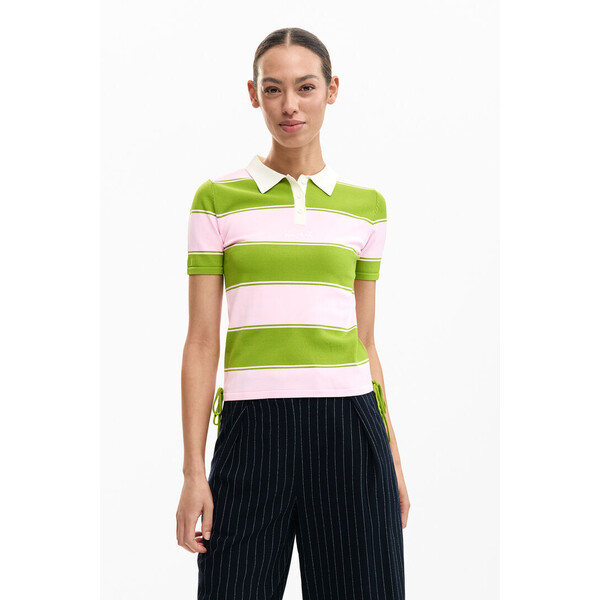 Desigual Koszulka polo z wiązaniami 26SWTF103049