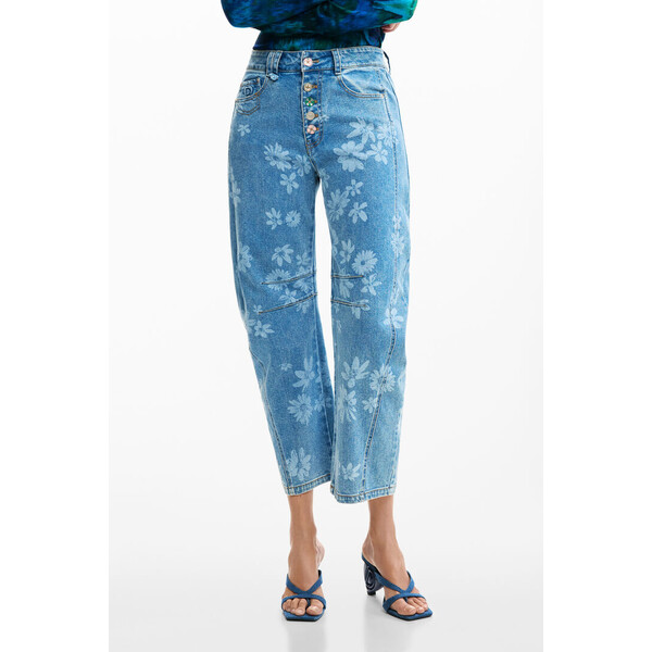 Desigual dżinsy w kwiaty 26SWDD065053