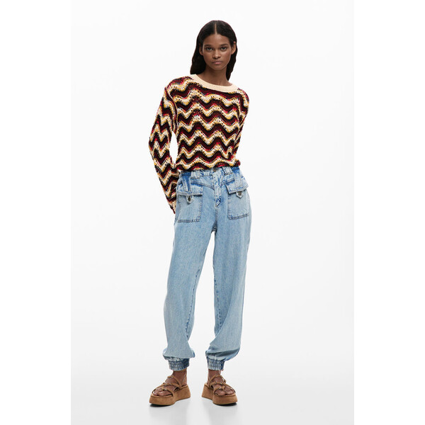 Desigual Spodnie dżinsowe jogger 26SWDDX95007