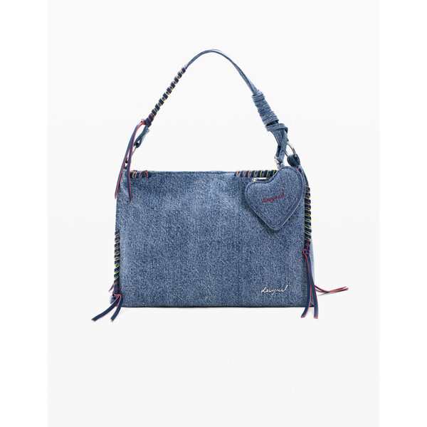 Desigual Duża dżinsowa torba serce 26SAXD315005U