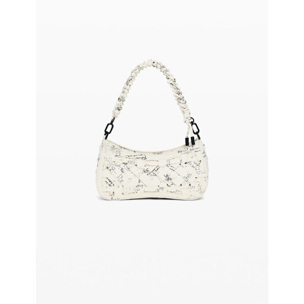 Desigual Mała pleciona torba z letteringiem 26SAXP581008U