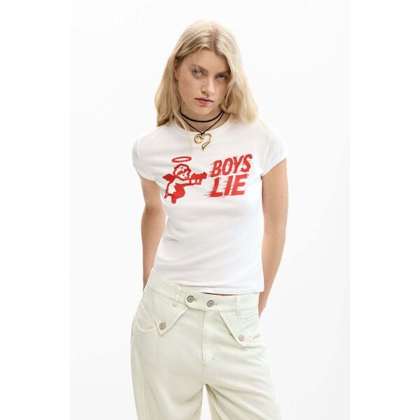 Desigual Dopasowana koszulka Boys Lie 26SWTK641000