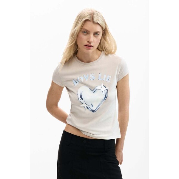 Desigual Dopasowana koszulka serce 26SWTK635003