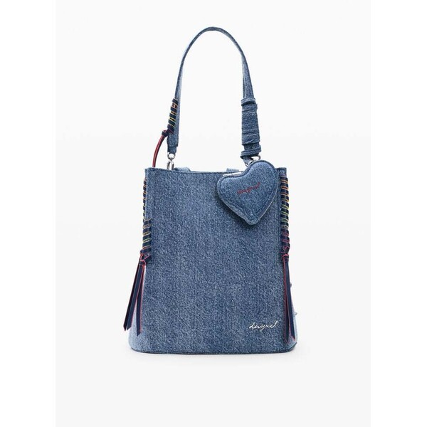 Desigual Mały denim plecak w kształcie serca 26SAKD085005U