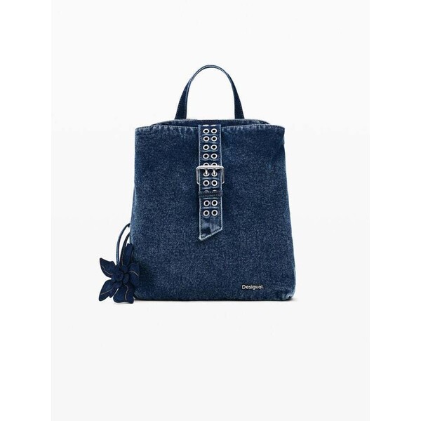 Desigual Mały plecak z denimu w kwiaty 26SAKD035008U