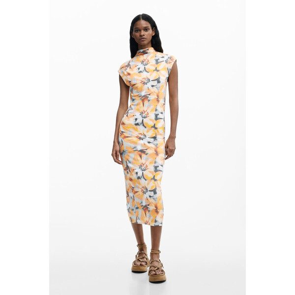 Desigual Dopasowana sukienka w kwiaty 26SWVK487010