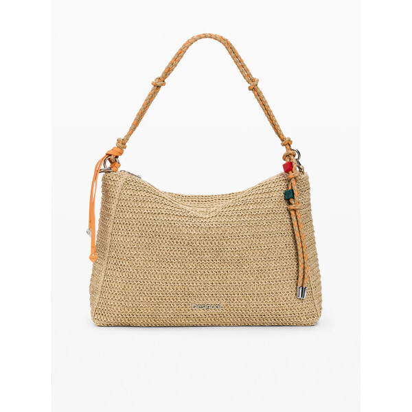 Desigual Duża torba z rafii z zawieszkami 26SAXO041014U