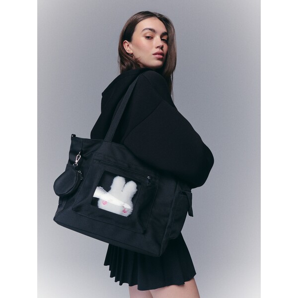 House Torba shopper z króliczkiem w kieszonce i portfelikiem 420JF-99X