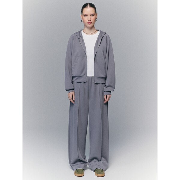 House Szare spodnie wide leg z modalem 725JL-09X