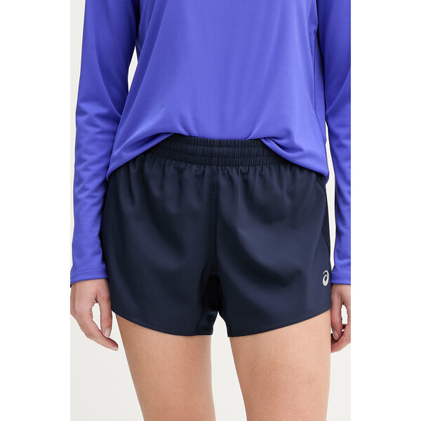 Asics szorty do biegania Core  kolor granatowy gładkie medium waist 2012D168