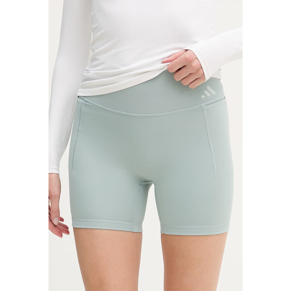 adidas Performance szorty treningowe Optime  damskie kolor zielony gładkie high waist JZ1071