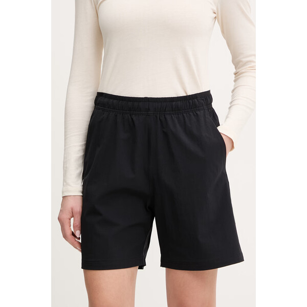 Salomon szorty sportowe WAYFARER EASE  damskie kolor czarny gładkie high waist LC2749400