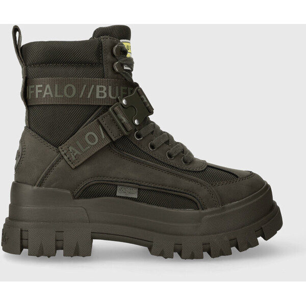 Buffalo workery Aspha Com1  damskie kolor zielony na platformie 1622160 1622160.KHA