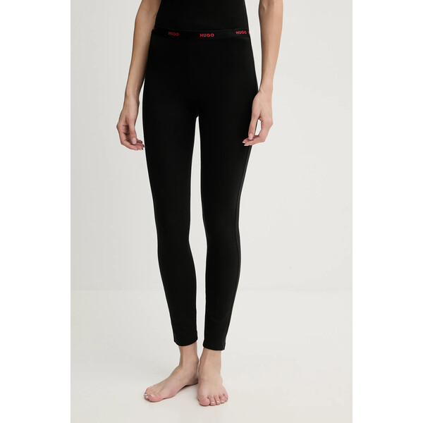 HUGO legginsy HUGO ID_LEGGINGS  damskie kolor czarny gładkie 50556812