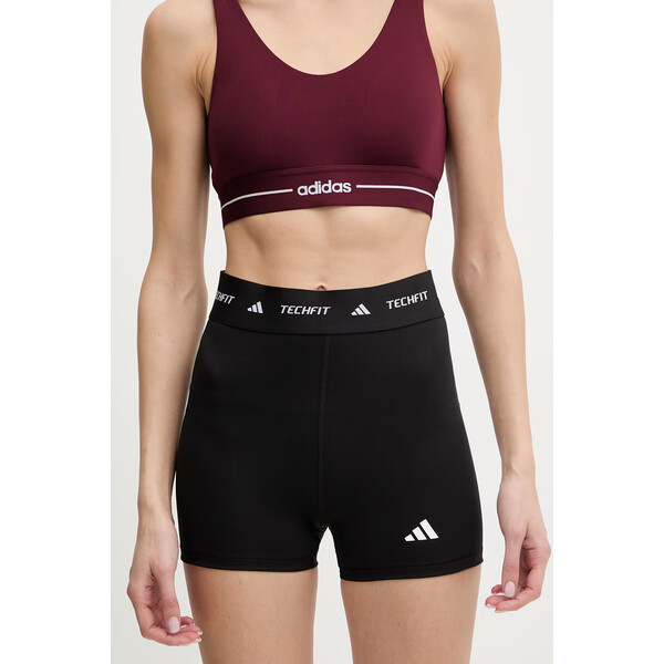 adidas Performance szorty treningowe Techfit  damskie kolor czarny gładkie high waist IT2275 IT2275.