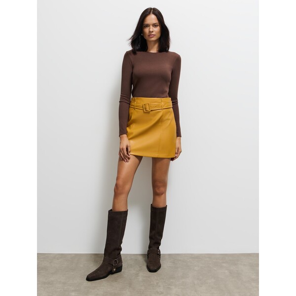 Mohito Brązowa bluzka basic z modalem 321GV-88X