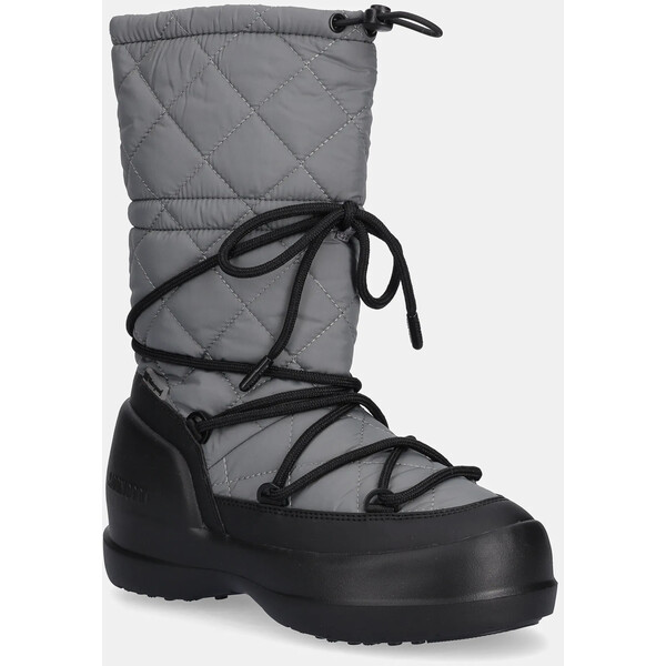 Moon Boot śniegowce MB MEZZALUNA QUILTED HIGH BOOT WP  kolor szary 80D2500080 H006 80D2500080.H006