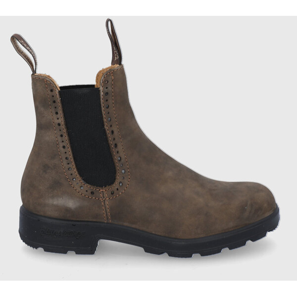 Blundstone Sztyblety skórzane 1351  damskie kolor brązowy na płaskim obcasie 1351.Brown