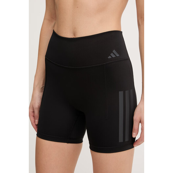 adidas Performance szorty treningowe Optime  damskie kolor czarny z nadrukiem high waist JZ1100