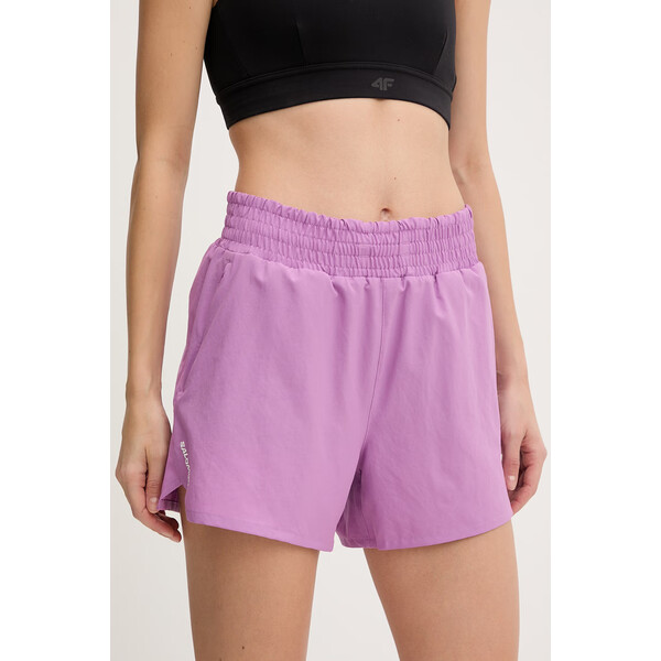 Salomon szorty treningowe  damskie kolor fioletowy gładkie medium waist LC2773400