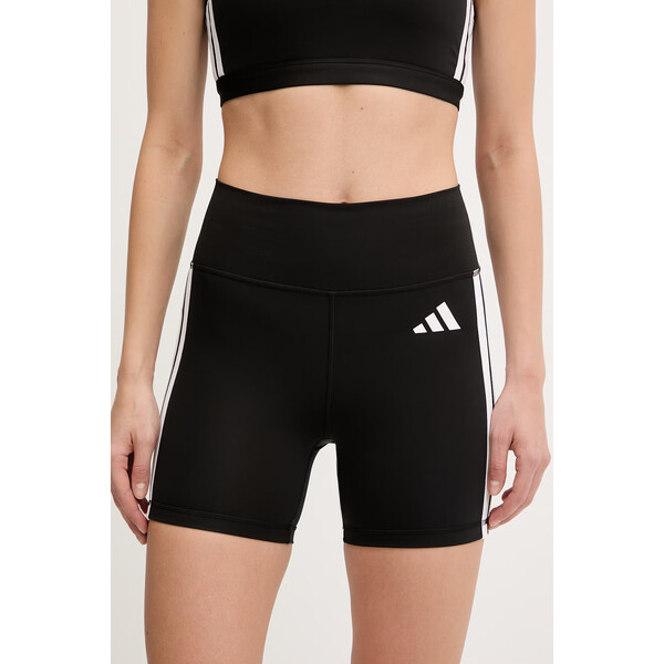 adidas Performance szorty treningowe Optime Essentials  damskie kolor czarny z aplikacją high waist JD6536