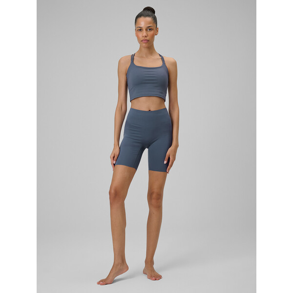 4F Legginsy kolarki do jogi damskie - granatowe 4FWMM00TTIGF195-31S