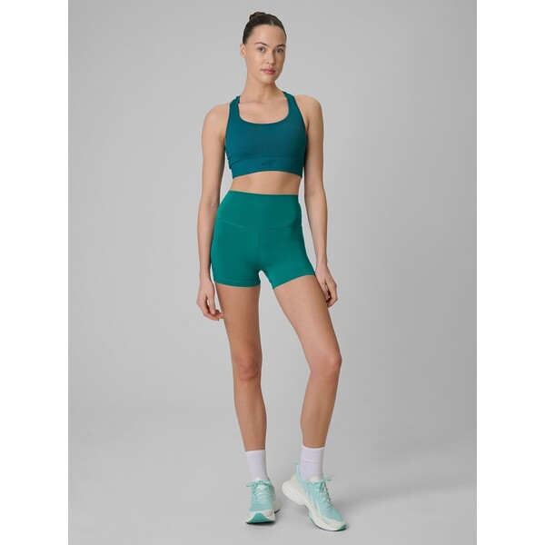 4F Legginsy krótkie treningowe damskie - turkusowe 4FRSS25TFTIF408-46A