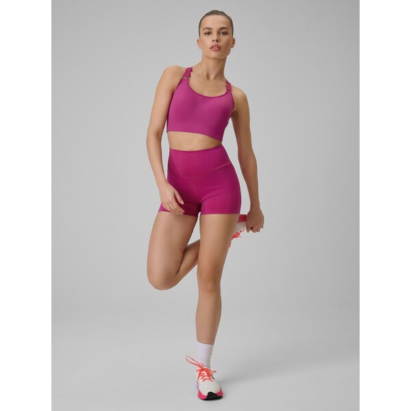 4F Legginsy krótkie treningowe damskie - różowe 4FRAW24TFSTF047-54S