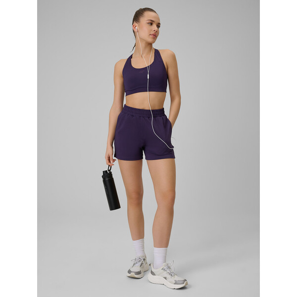 4F Spodenki treningowe szybkoschnące damskie - fioletowe 4FWSS24TFSHF494-51S