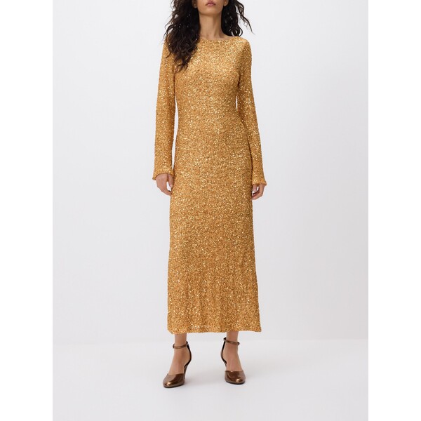 Reserved Cekinowa sukienka maxi 762JC-GLD