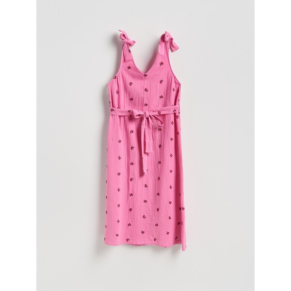Reserved Muślinowa sukienka z haftem 520IY-30P