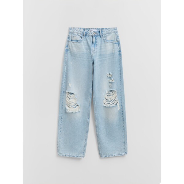 House Jeansy baggy boyfriend fit mid waist niebieskie 512IT-05J