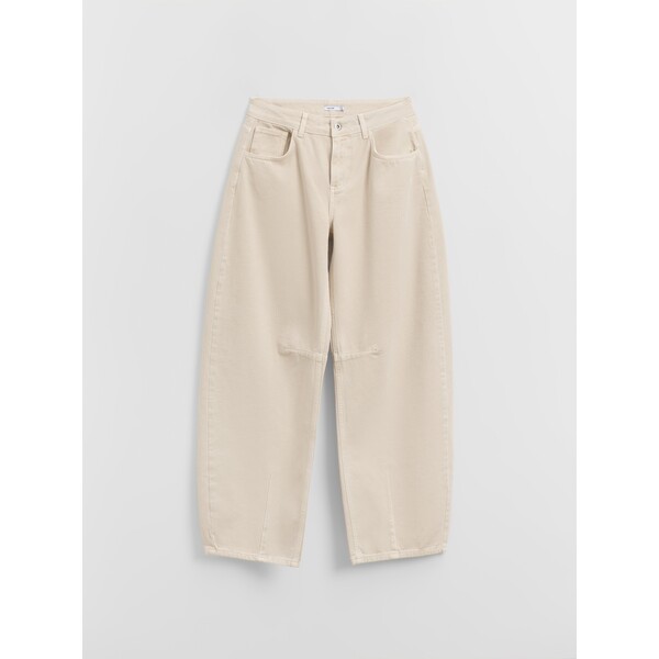 House Spodnie baggy low waist kremowe 036IR-01X