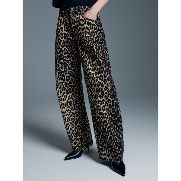 House Spodnie baggy low waist w panterkę 036IR-MLC