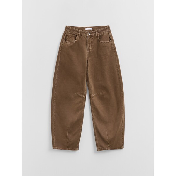 House Spodnie baggy low waist brązowe 036IR-84X