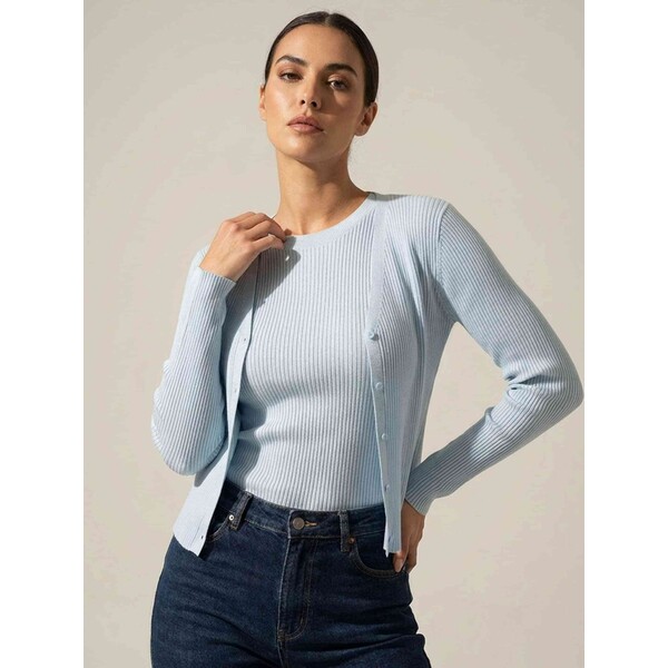 Sinsay Prążkowany kardigan zapinany na guziki 643IJ-50X