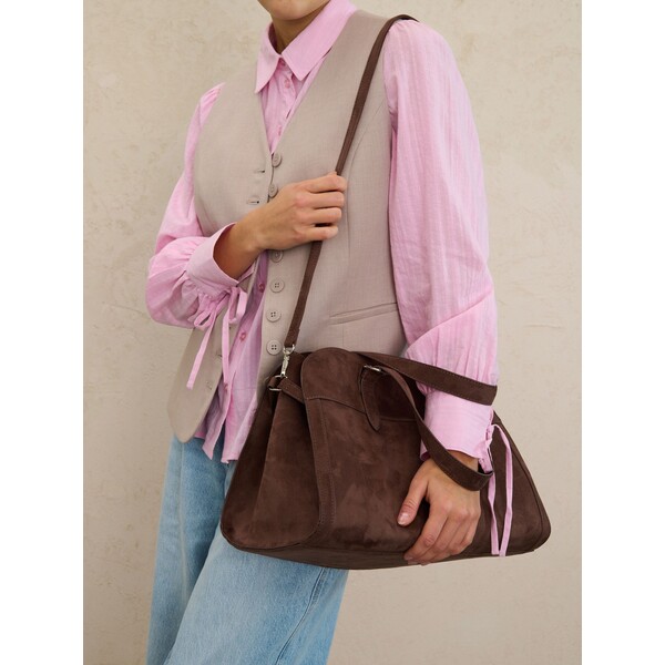 Sinsay Duża torba bowling bag z imitacji zamszu 993IG-89X