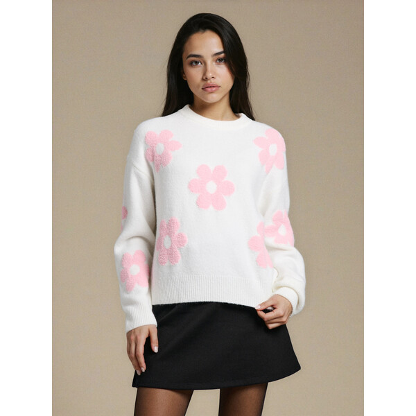 Sinsay Sweter ze wzorem w kwiatki 395GZ-01X