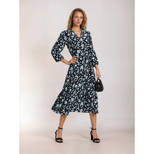 Sinsay Sukienka midi z wiskozą w kwiatowy wzór 242GY-MLC