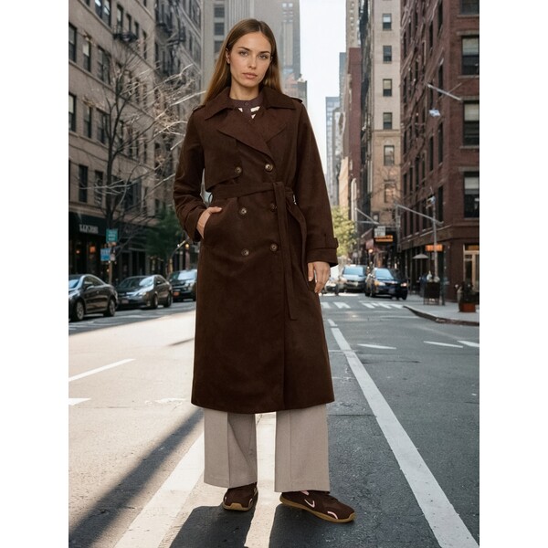 Sinsay Trencz z imitacji zamszu z paskiem 368HC-88X