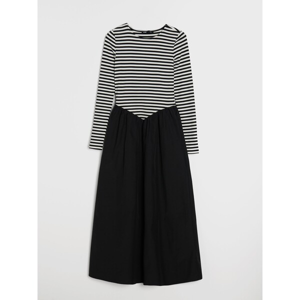 Sinsay Sukienka midi z kontrastowym dołem 246GY-99X