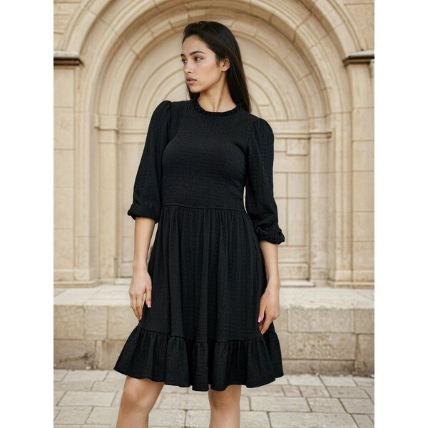 Sinsay Sukienka z marszczeniami i falbanką 116GY-99X