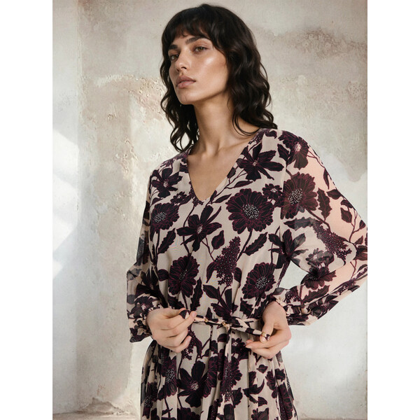 Sinsay Rozkloszowana sukienka mini w kwiaty 251GY-MLC