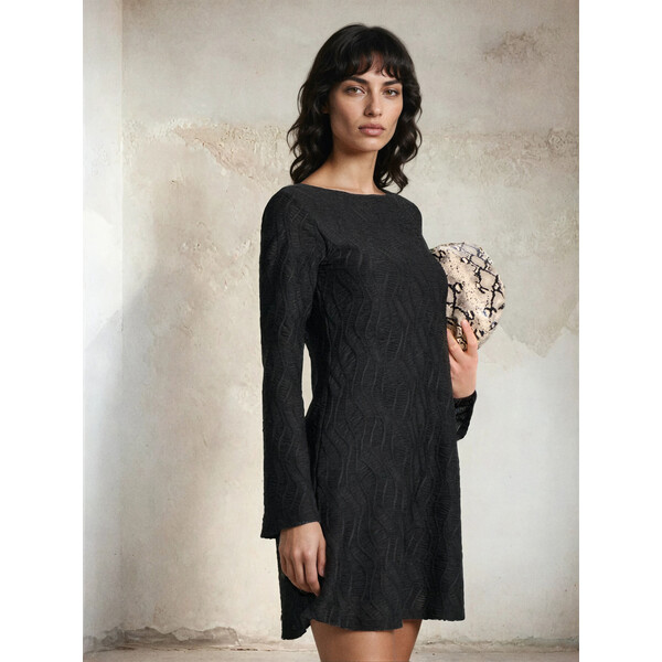 Sinsay Sukienka mini ze strukturalnym wzorem 111GY-99X