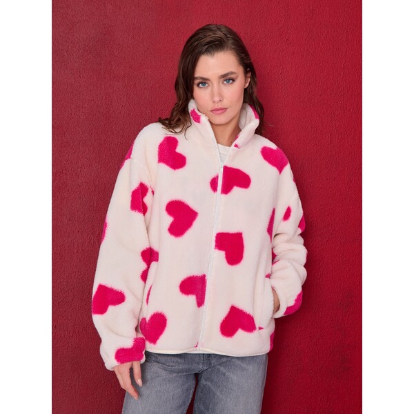 Sinsay Bluza sherpa ze stójką na zamek 913HB-MLC