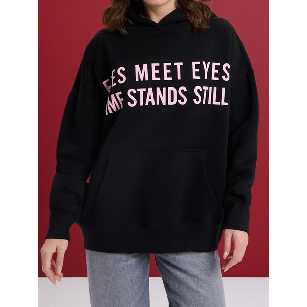 Sinsay Bluza hoodie z napisem 081GZ-99X