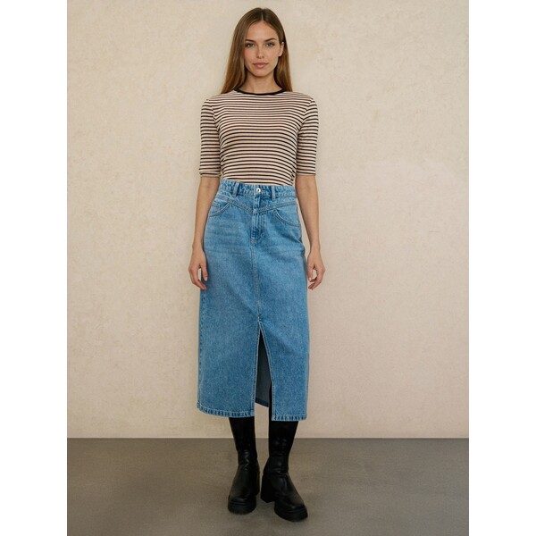 Sinsay Spódnica jeansowa z efektem sprania 472GY-50J