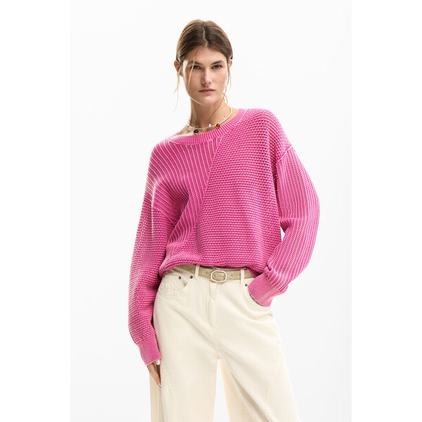 Desigual Cienki dzianinowy sweter 26SWJF413175